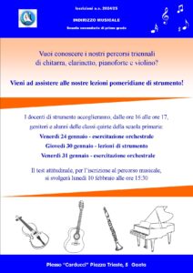 lezioni aperte percorso indirizzo musicale